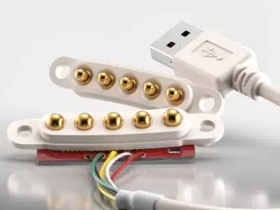 Federkontakt-Steckverbinder für Medizintechnik mit Kabelanschluss