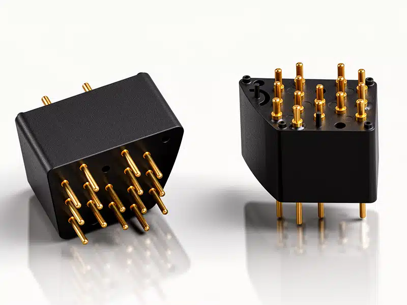 Federkontakt-Konnektor für Leiterplatten- und Gehäusekontaktierung