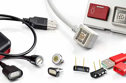 Magnetische Steckverbinder mit Federkontakten für industrielle und mobile Anwendungen