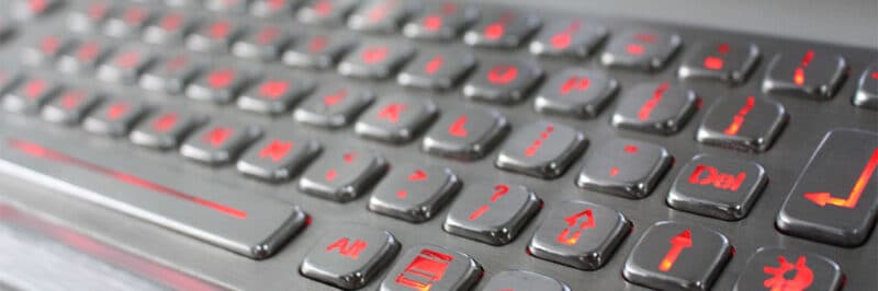 Vandalensichere Tastatur aus Edelstahl mit Hinterleuchtung