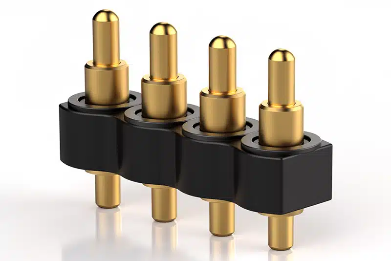 Standard Federkontaktsteckverbinder mit vergoldeten Kontaktstiften in Kunststoffgehäuse