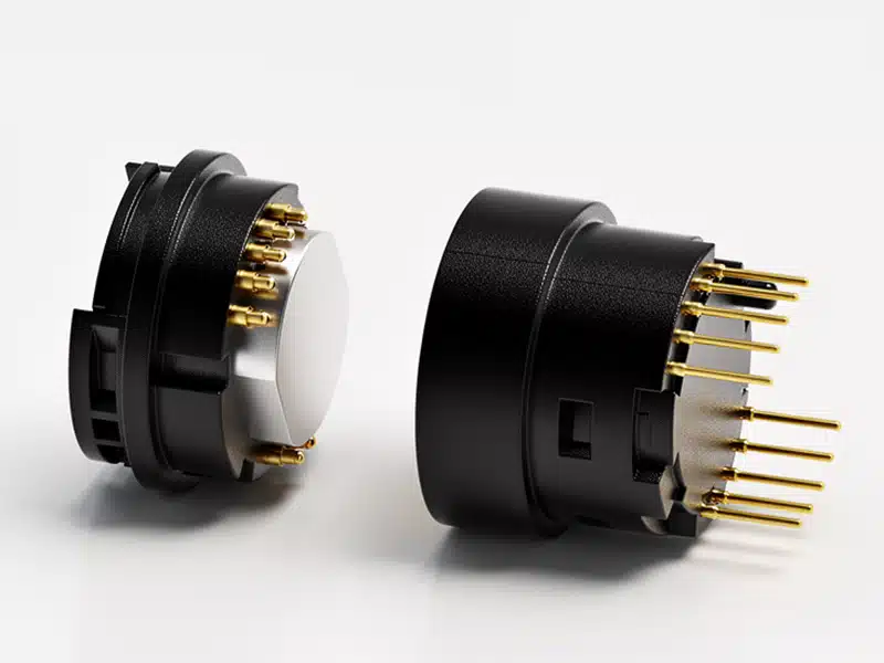 Magnet Rundsteckverbinder mit Federkontakten für robuste Verbindungssysteme